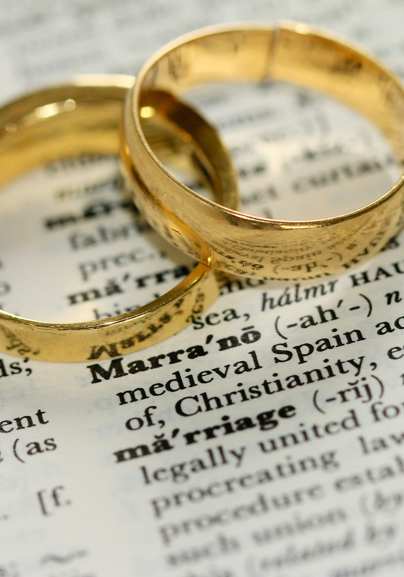 Two gold wedding rings